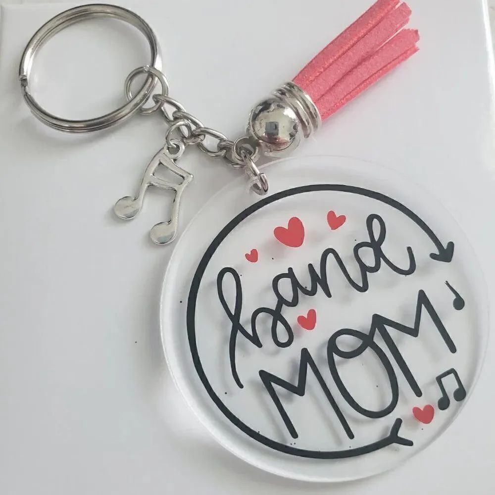 Band Mom Keychain, Band Dad Keychain, Music Note Keychain - Picture 13 of 15